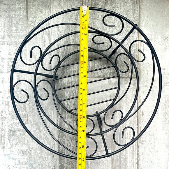 Fruit-ball Curly Metallic Work Holder Wire Base Ball Dish Art Wide Plate Bowl - Picture 3 of 9